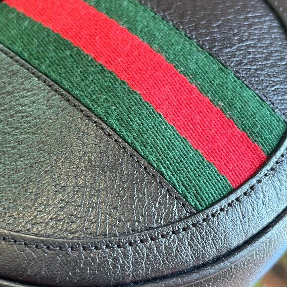 GUCCI Ophidia Round Mini Grained Calfskin Web Backpack - Picture 9 of 11